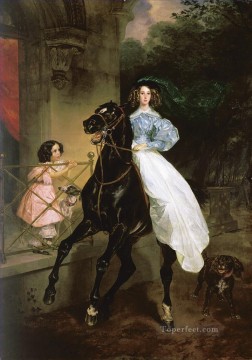 女性 Painting - ジョバニーナ・アマシリア・パチーニのライダーの肖像 サモイロワ伯爵夫人の里子 カール・ブリュロフ 美しい女性 女性